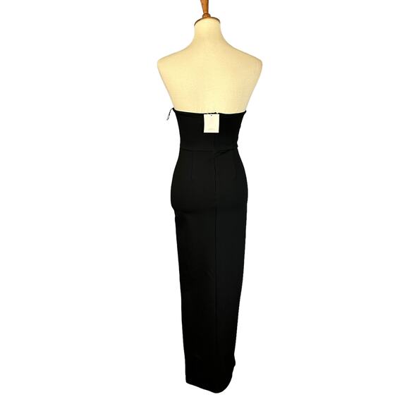 Superdown Black Strapless Maxi Dress SMALL Bustier Side Slit Revolve $98 NEW - Picture 6 of 9